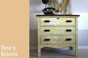 Country Chic Paint three drawer dresser painted in the color Bee's Knees 