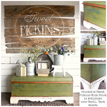 Load image into Gallery viewer, Trunk painted in Sweet Pickins Milk Paint called Artichoke 