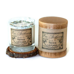 French Lavender Botanical Candle in 7oz Scotch Glass | Wax Apothecary