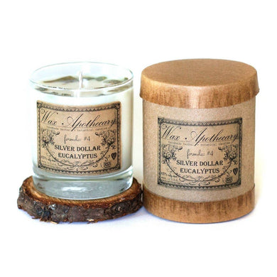Silver-Dollar Eucalyptus Botanical Candle in 7oz Scotch Glass | Wax Apothecary