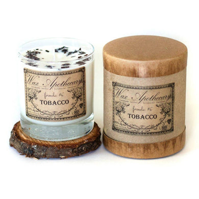 Tobacco Botanical Candle in 7oz Scotch Glass | Wax Apothecary