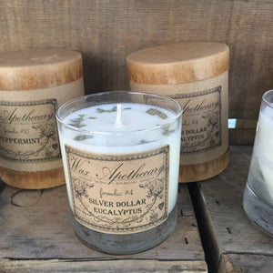 Silver-Dollar Eucalyptus Botanical Candle in 7oz Scotch Glass | Wax Apothecary