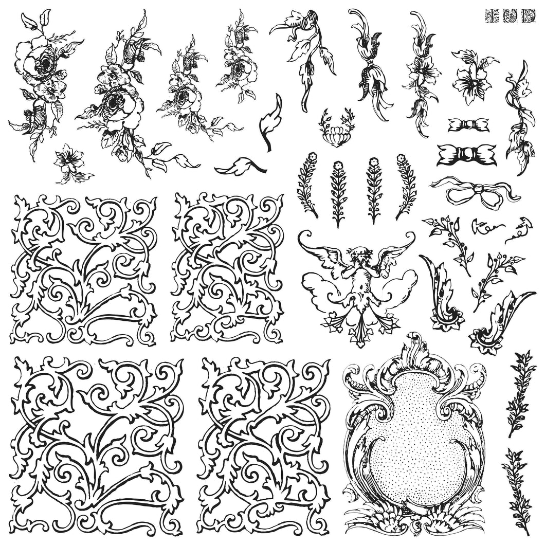 Iron Orchid Design Alphabellies Decor Stamp 