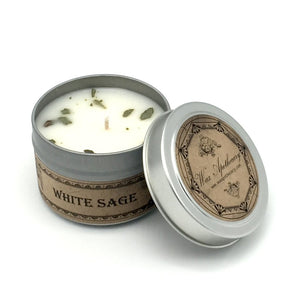 White Sage 4oz Botanical Candle Travel Tin