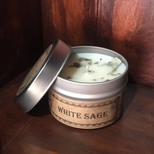 Load image into Gallery viewer, White Sage 4oz Botanical Candle Travel Tin